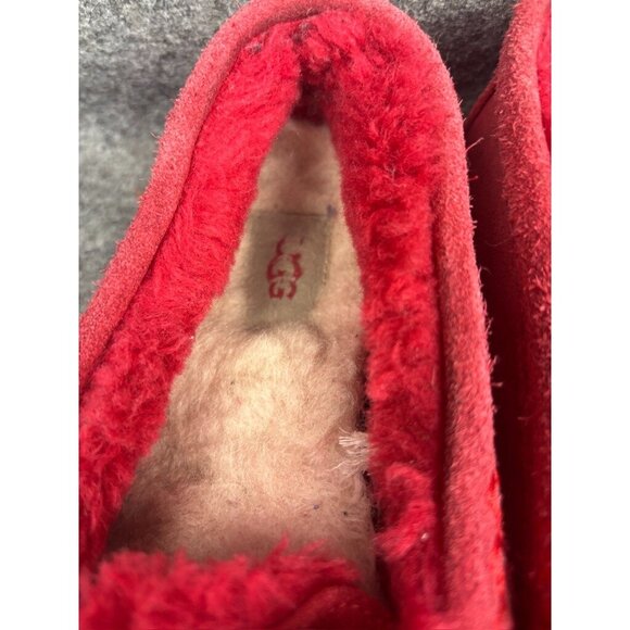 Women's Red Suede Moccasins - Picture 5 of 9